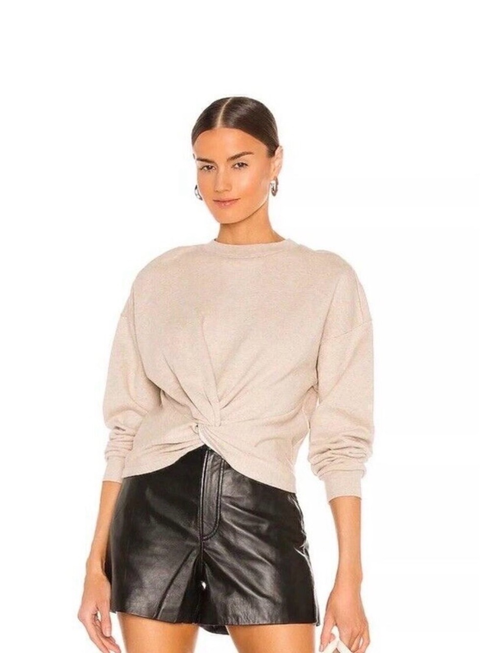 Frame Denim Oatmeal Heather Twist Sweatshirt - Light Beige